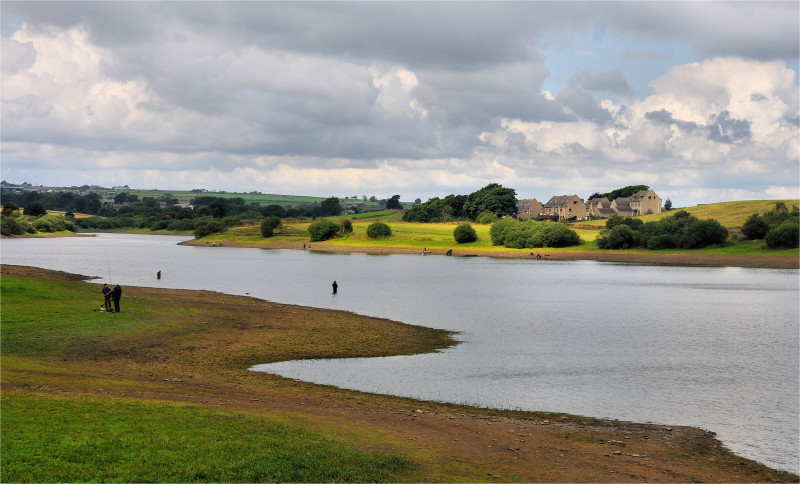 Image for View of Scout Dyke reservoir with people fishing