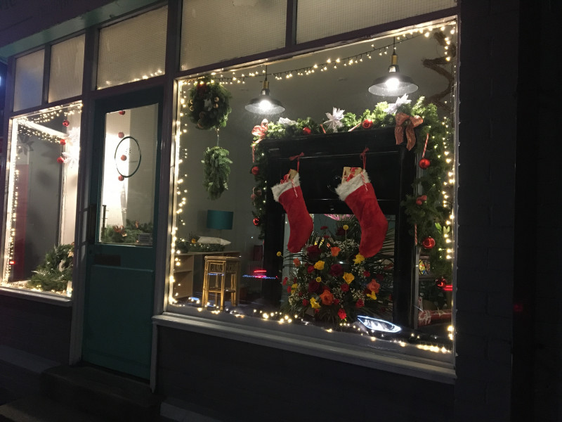 Image for 46. McGilligan’s Flowers By Cat in Gawber, Christmas window.