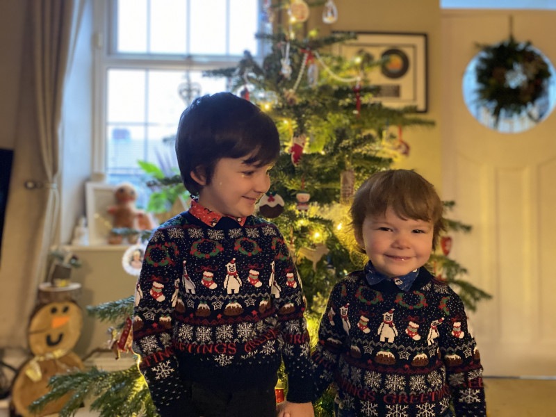 Image for 94. Brothers Leo and Marcus full of Christmas spirit, and so excited for Christmas Day.