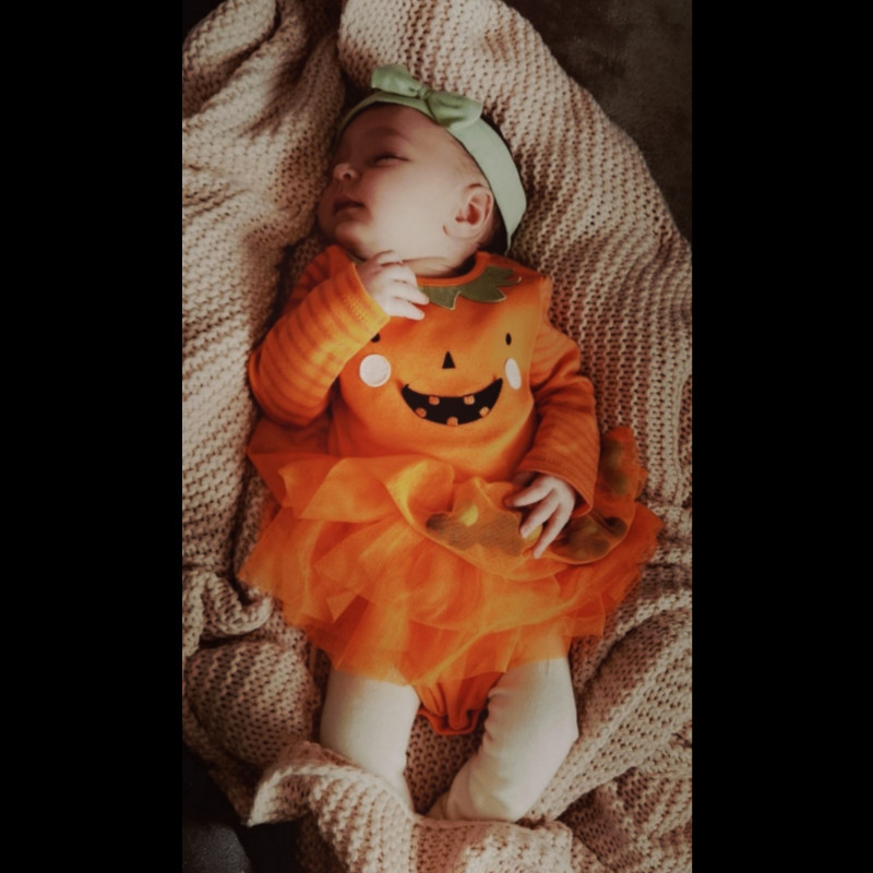 Image for Betsy Rae Ophelia Mandary, 19 days old in her 1st Halloween costume!