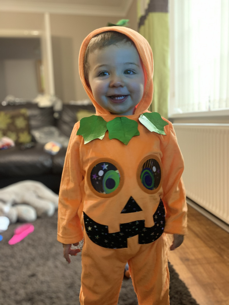 Image for Samuel, 18 months all ready for his Halloween party!