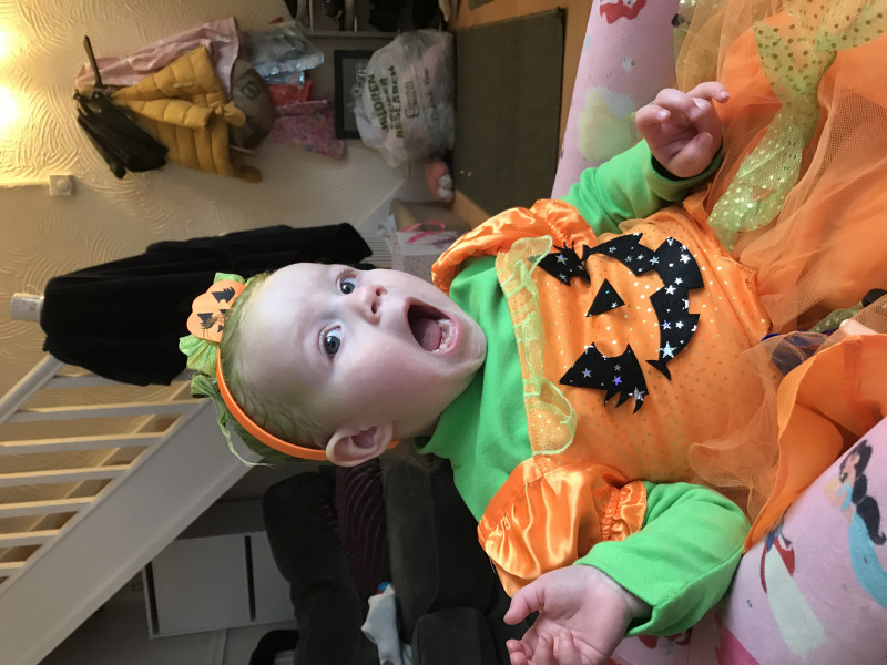 Image for Here’s Jennifer the little pumpkin, giving her best ‘scary face’!