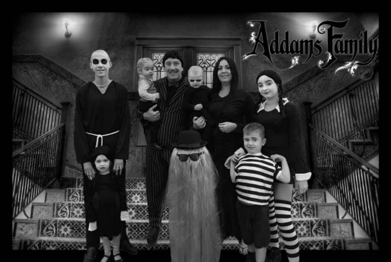 Image for Me, hubby and 6 kids doing the Adams family/The Camms!