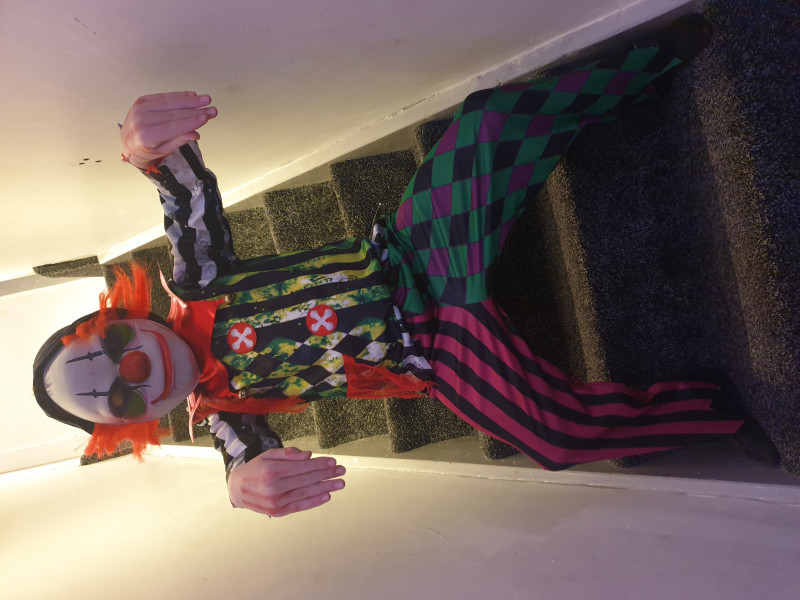 Image for Riley age 8 dressed as a clown for dress up day at school