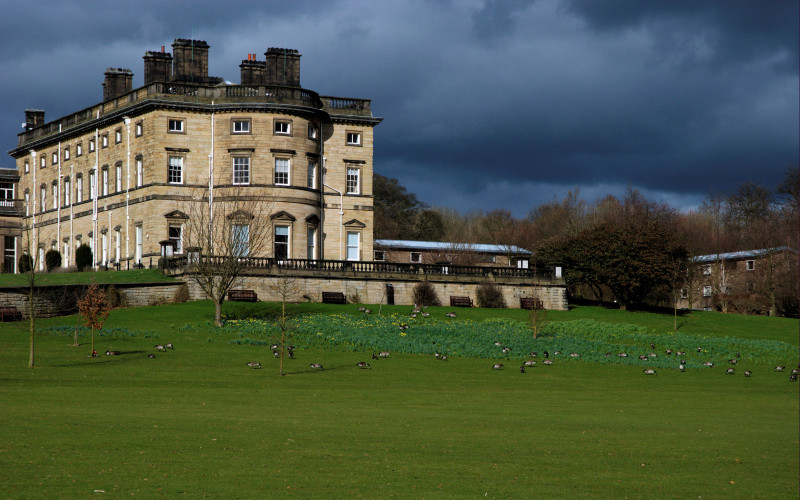 Image for View of Bretton Hall, with a dark stormy sky
