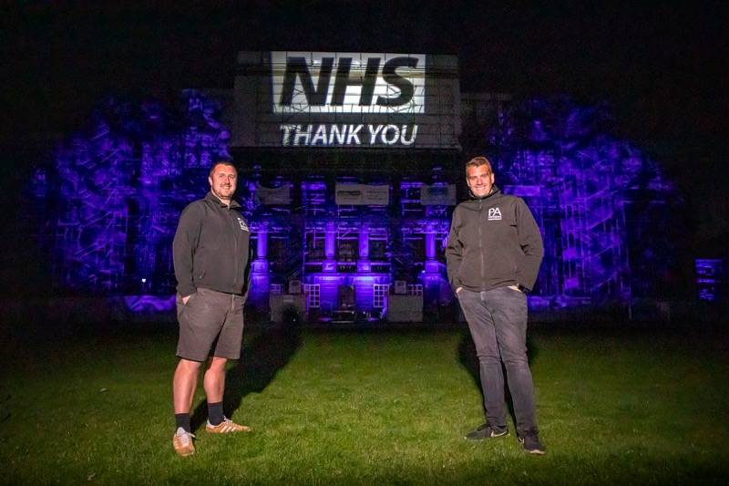Main image for Wentworth Woodhouse turns blue for NHS