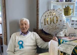 Main image for Walter marks 100th birthday with family party