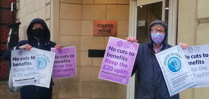 Main image for Protests at benefits 'cut'