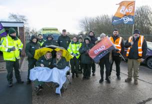 Main image for Ambulance workers on strike last week