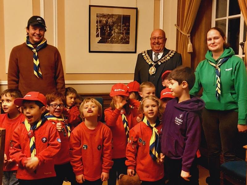 Main image for Scouts meet their 'local super hero'