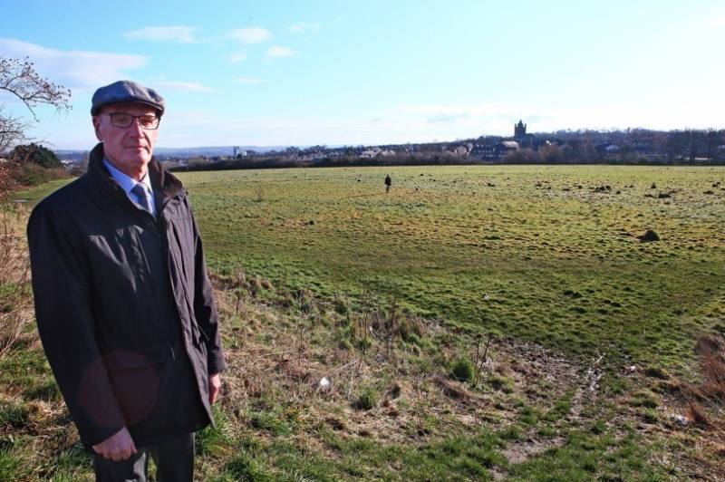 Coun Peter Fielding at the site of the school