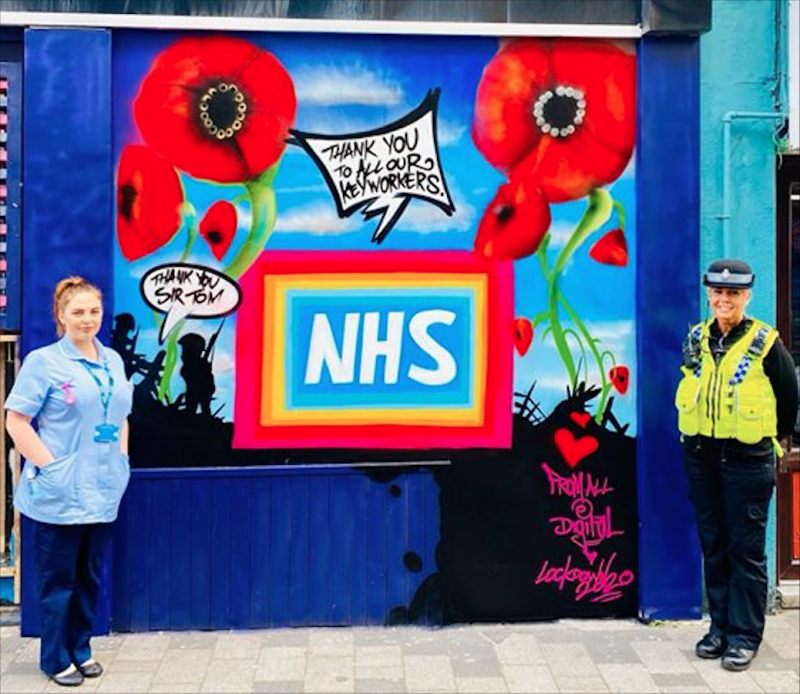 Main image for Town centre mural says thanks to key workers