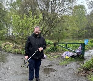 Coun James Higginbottom at the clean-up