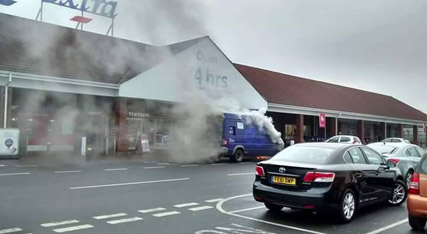 Main image for Cordon in place after van fire