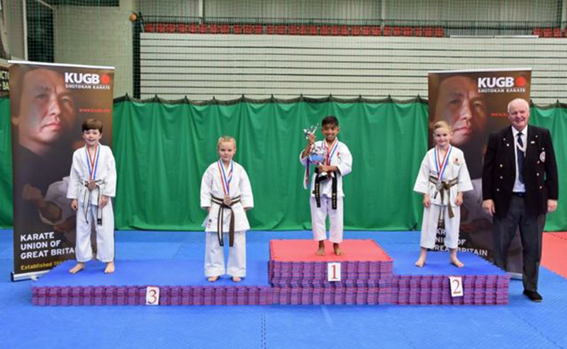 Main image for Mason proves he is a real deal belter at karate...