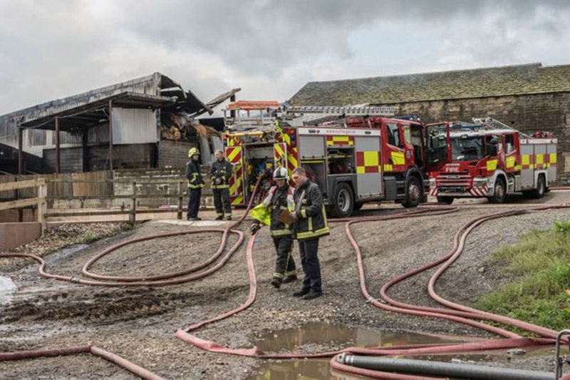Main image for Firefighters tackle hay blaze
