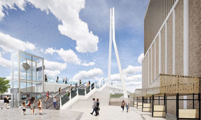 Main image for First new look at town centre footbridge 