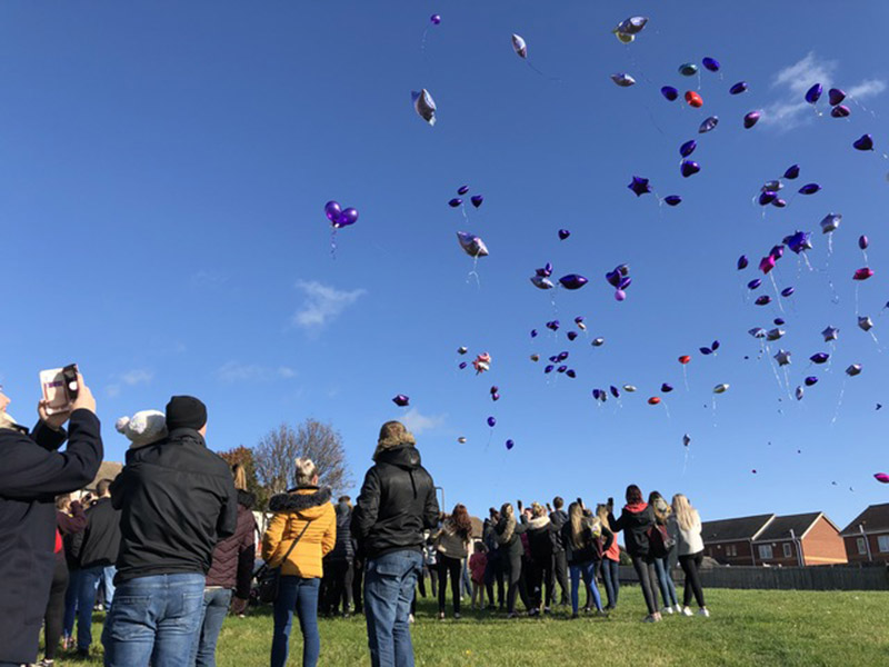 Main image for Jordan is remembered with balloon release 